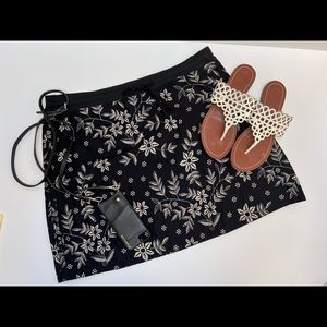 Toko Black Floral Mini Skirt
